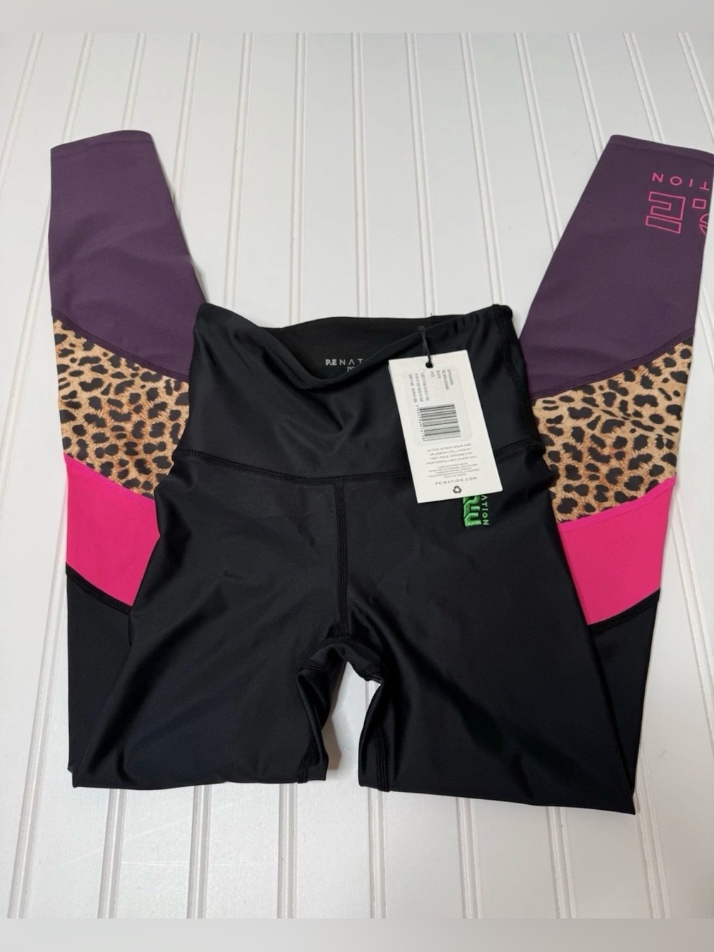 PE P.E. Nation Womens Delmar Striped Leggings Exercise Run XXS 2XS NEW 1816